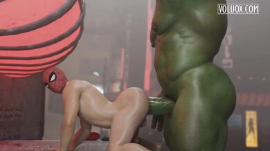 Hulk's Giant Cock Fucks Spider-Man's Tight Ass