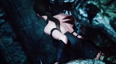 Creepy Gargoyle Ravaged by Sexy Vampire Witch with Magical Powers in 'Vampire Groupie Sorceress Fucks Gargoyle' from Glimix!