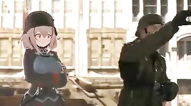 The Rear Admiral's Assistant Gets Her Firm Cans Smacked by the Entire Battalion in Military Titty Slap