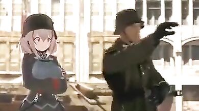 The Rear Admiral's Assistant Gets Her Firm Cans Smacked by the Entire Battalion in Military Titty Slap