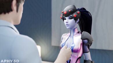 Cougar MILF slut, Widowmaker, earns extra income on the side.