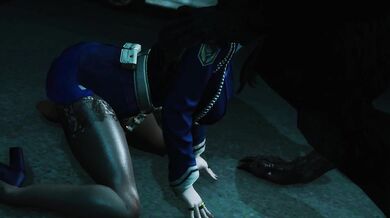 Werewolf ravages sex-crazed cop in public domain