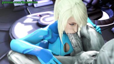 Queen Samus Sucks and Swallows