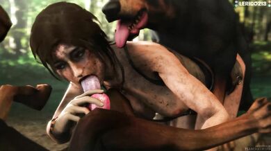 Lara gets banged by the family dog