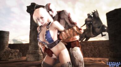 Kratos' Monster Cock Ravages Sophitia in Soul Calibur Sex Romp