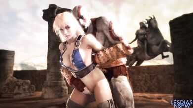Kratos' Monster Cock Ravages Sophitia in Soul Calibur Sex Romp