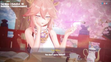 Horny and eager Yae Miko gets her pussy drilled on Valentine's day!