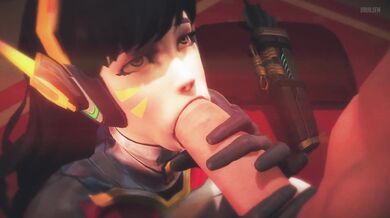 Hanzo's Big Load Delivered by D.Va's Suction Sensation - Blowjob Brouhaha