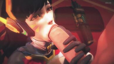Hanzo's Big Load Delivered by D.Va's Suction Sensation - Blowjob Brouhaha