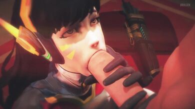 Hanzo's Big Load Delivered by D.Va's Suction Sensation - Blowjob Brouhaha