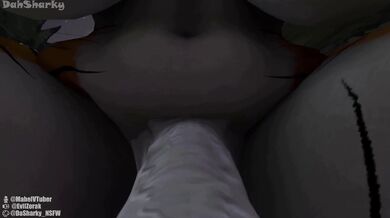 Busty futa gets deep throated in mixed-gender gangbang