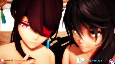 Fingering Velvet's Wet Pussy with Beidou in MMD R18