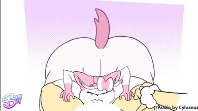 Lopunny gets a blowjob from Sylveon