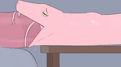 Slimy Pink Snake Sucks and Fucks [Clade's] Cock