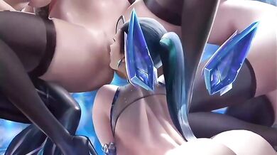 K/da Orgy [sakimichan]
- K/da's Wet and Wild Gangbang (feat. sakimichan)League of Legends Parody is a hentai porn video that takes inspiration from the popular online game, League of Legends. In this parody, you'll see your favorite characters in an all-