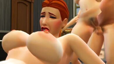 Russian MILF and Daughter Get Fucked by the Whole Neighborhood in Sims 4