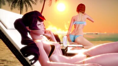 Beach Bitches: Azraesha and Cait's Hot Summer Fuckfest