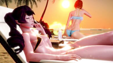 Beach Bitches: Azraesha and Cait's Hot Summer Fuckfest