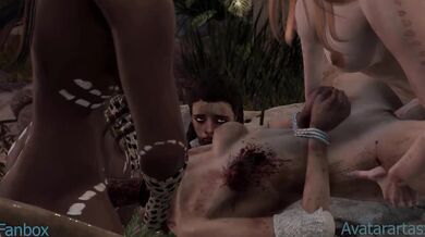 Meg Thomas Spitroasts Neck and Pussy in Double-Penetration Orgy