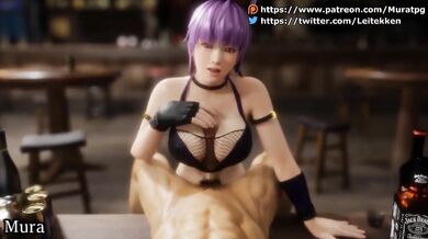 Buxom babe Ayane's big breast implants expose her huge titties for some hardcore action!