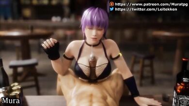 Buxom babe Ayane's big breast implants expose her huge titties for some hardcore action!