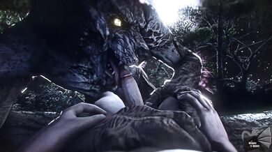 Mouthful of Werewolf Cock Gets Dragon's Attention!