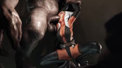 Ahsoka Tano gets her throat ravaged by a hungry rancor