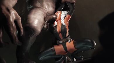 Ahsoka Tano gets her throat ravaged by a hungry rancor