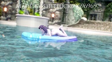 Skyrim Porn: Poolside Dark Elf Fucking and Big Tits