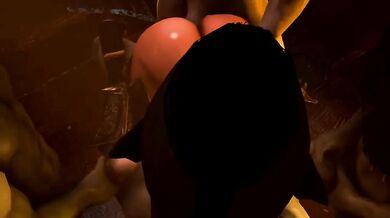 Ophelia's Oral Orgy with Huge Humanoid Horde