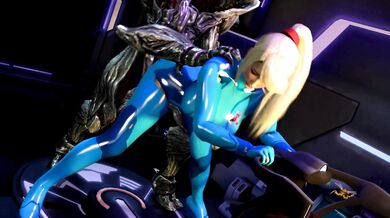Metroid's Samus ravaged by the Collector in her own ship