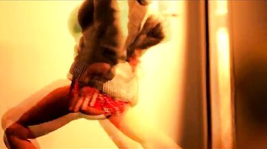 Transgender hottie gives and receives in the shower with her massive cock.