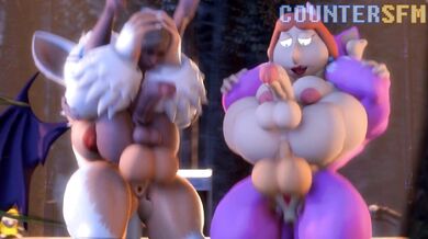 Futa-on-Femme Anal Threesome with a Full Nelson Flip [queer_smut]