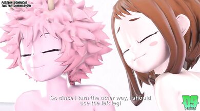Mina and Ochako Share Their Lovers in a Lesbian Threesome Porn