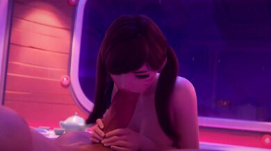 D.Va Gets Head from Overwatch Fans in 'D.va Blowjob'