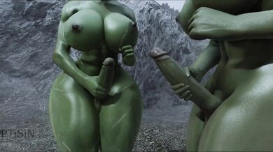 Futa Orc Siblings' Jilling Off & Cumming in Unison