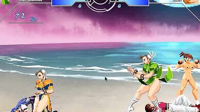Chun-Li Futanari Squad Battles Against Chris and Kisara in a Busty Erotic War