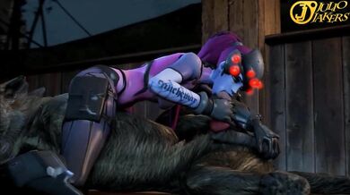Widowmaker's Pog Fucking Orgy with Denis and His Big Cum