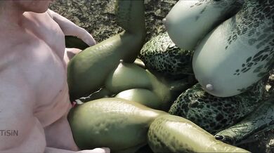 Curvy Argonians and a Dragonborn Threesome
