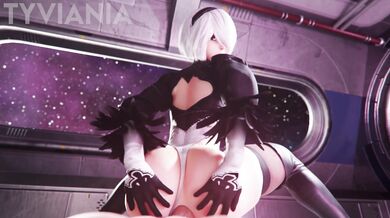 2B's Gaping Hole Stretched and Filled with Jizz by Jack-O [Tyviania]
