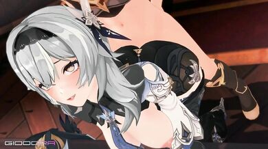 Genshin Impact: Eula Lawrence's DoggyStyle, Big Boobs Blowjob Sex in Hentai MMD 3D