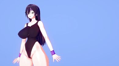 Kuro's Cum on Anne's Micro Bikini Workout