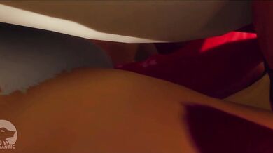 Guilmon's Tail in Renamon's Love Hole: A Furry Romance