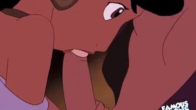 Jasmine Gets Nailed by Aladdin's Massive Dong - Cartoon Facial Cumshot