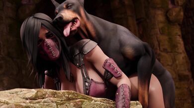 Mileena Gets Banged by a Big Dog [Rekin3D]