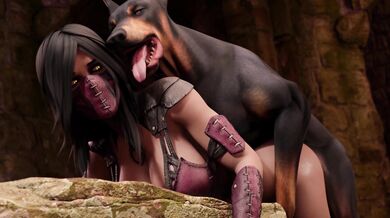Mileena Gets Banged by a Big Dog [Rekin3D]