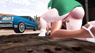 Ravishing Redhead MILF Riding and Cumming in the Barren Landscape