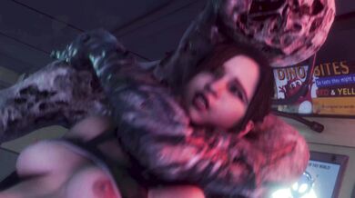 Busty Claire's Tight Pussy Ravaged by Horny Monster in High Definition Quality