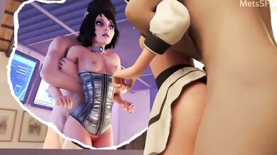 Elegant Elizabeth's Mirror Quickie with the Met-rosexual