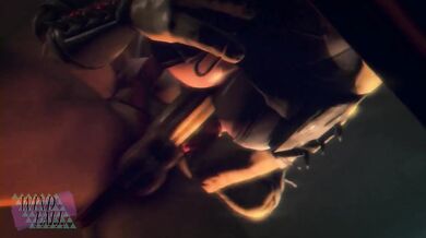 Futa Sheeva and Futa Mileena Share Cassie's Tight Asshole in a Steamy Threesome